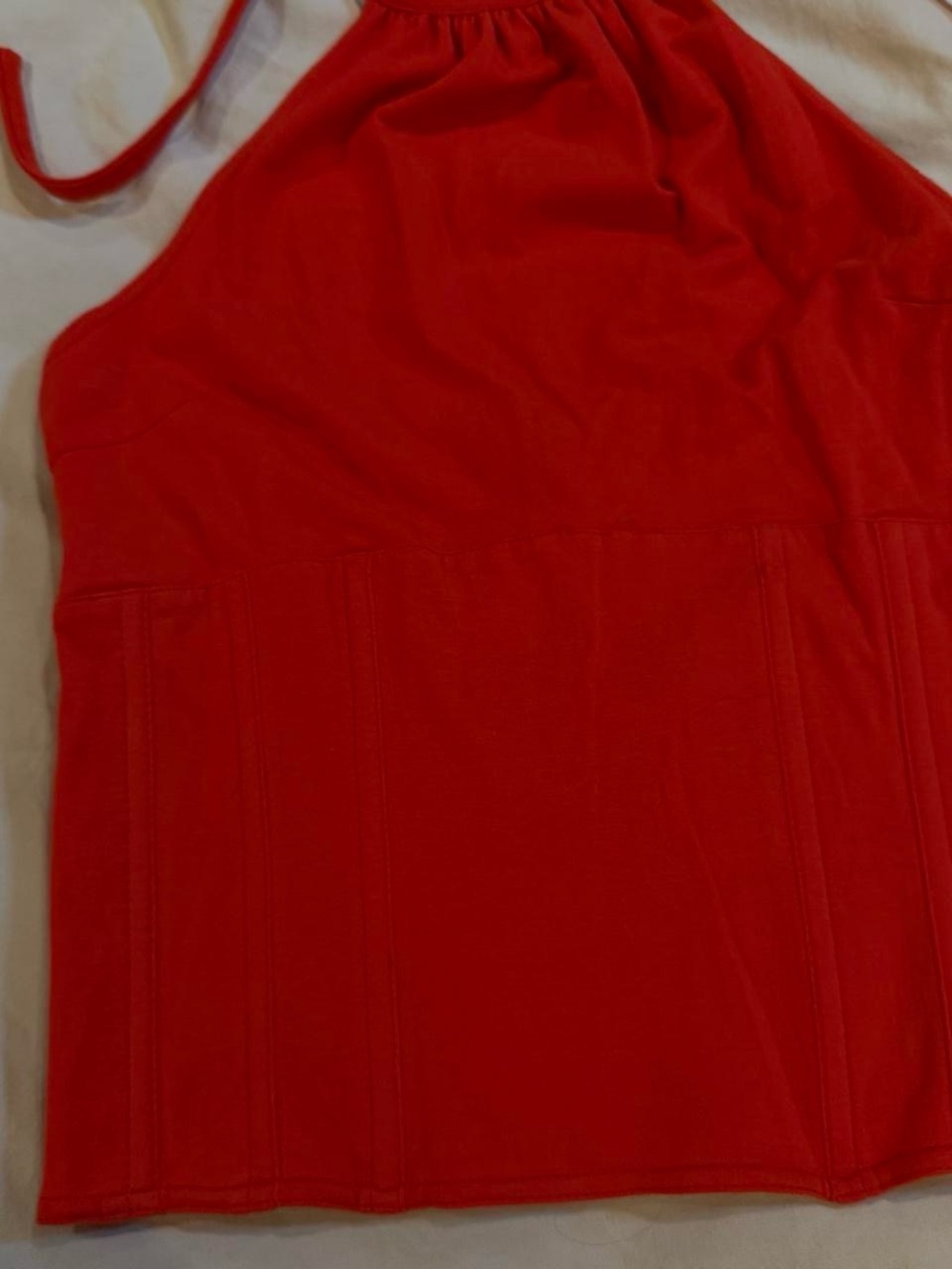 Y2K Orange/Red Halter Neck Corset Top - Picture 3 of 6